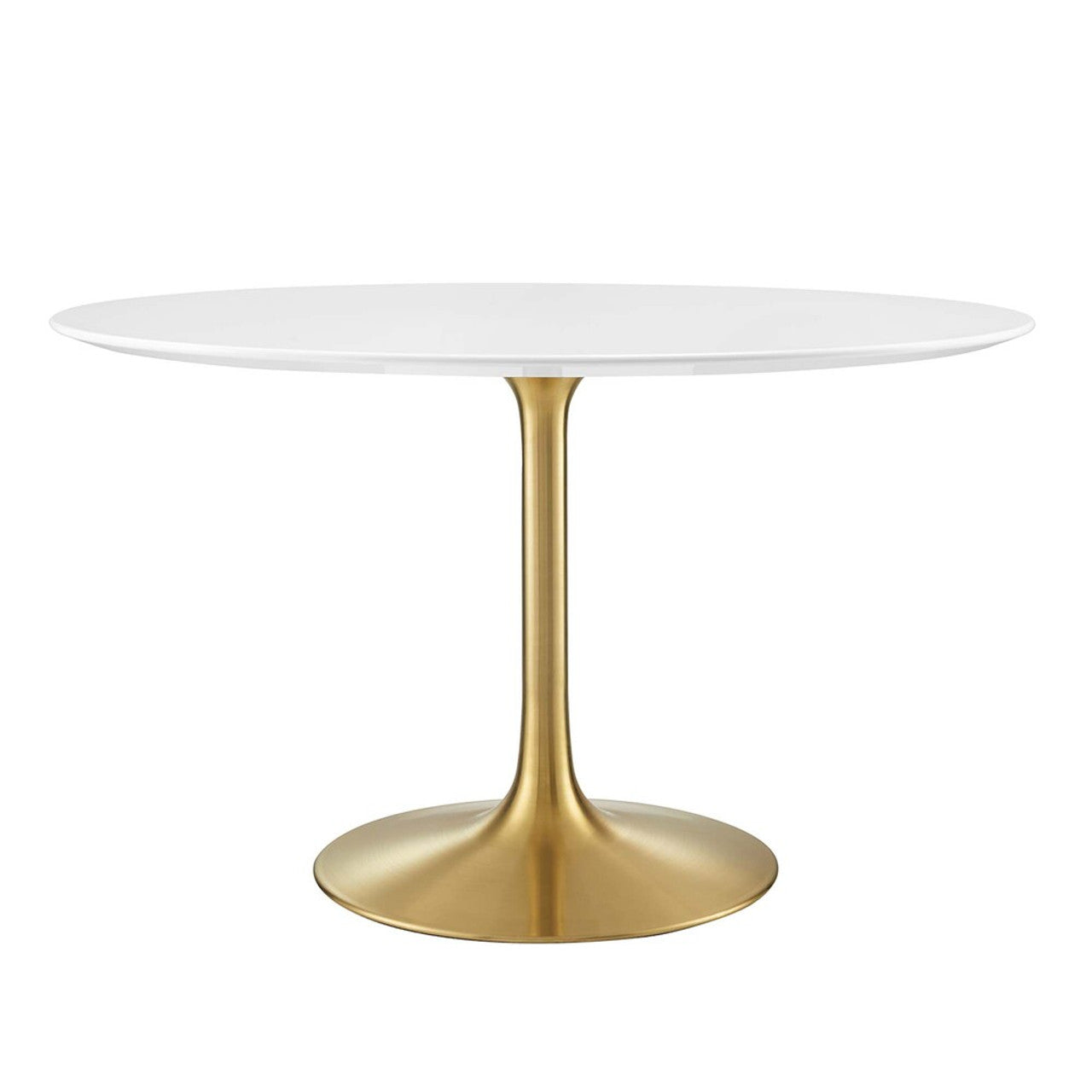 Modway EEI-3227-GLD-WHI Lippa 48" Round Wood Dining Table Gold White