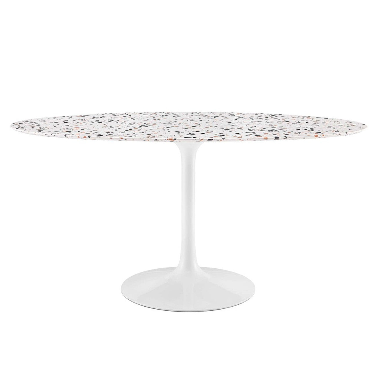 Modway EEI-5734-WHI-WHI Lippa 60" Oval Terrazzo Dining Table White White