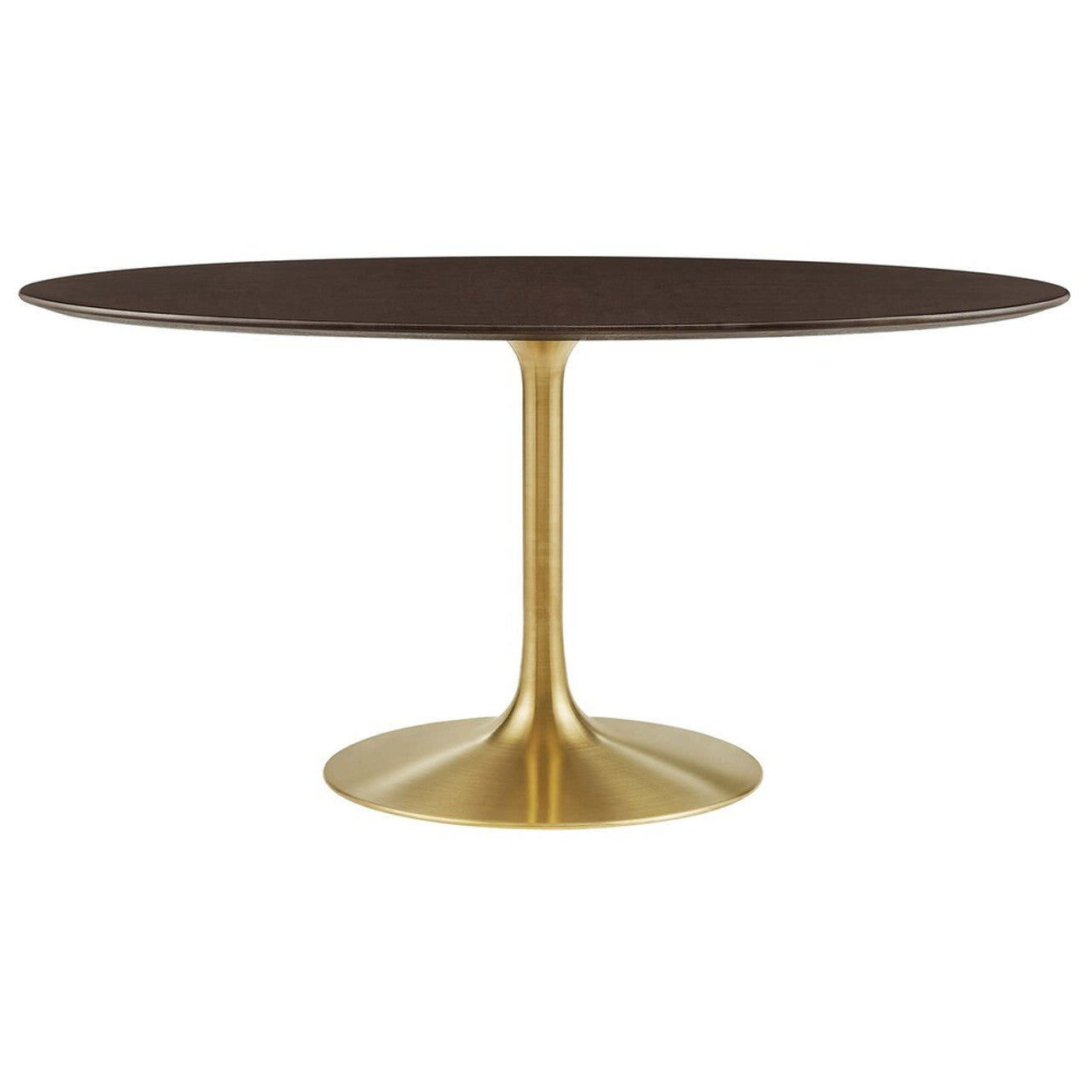 Modway EEI-5524-GLD-CHE Lippa 60" Oval Wood Dining Table Gold Cherry Walnut