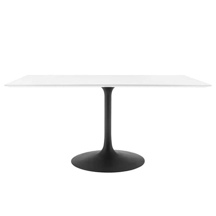 Modway EEI-3541-BLK-WHI Lippa 60" Rectangle Wood Dining Table Black White Modway