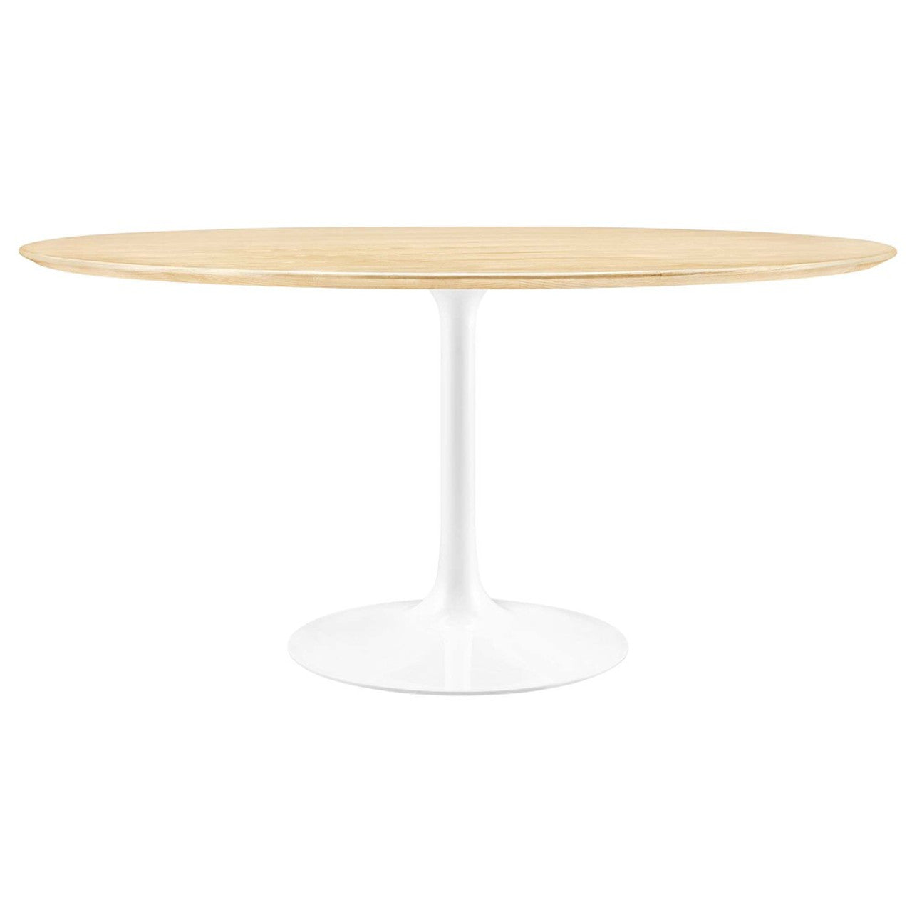 Modway EEI-5176-WHI-NAT Lippa 60" Round Wood Dining Table White Natural