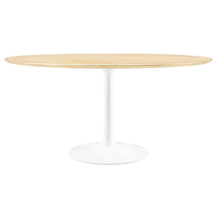 Modway EEI-5176-WHI-NAT Lippa 60" Round Wood Dining Table White Natural Modway