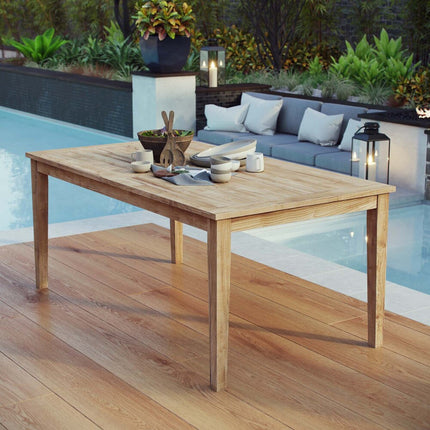 Modway EEI-2717-NAT Marina Outdoor Patio Teak Dining Table Natural Modway