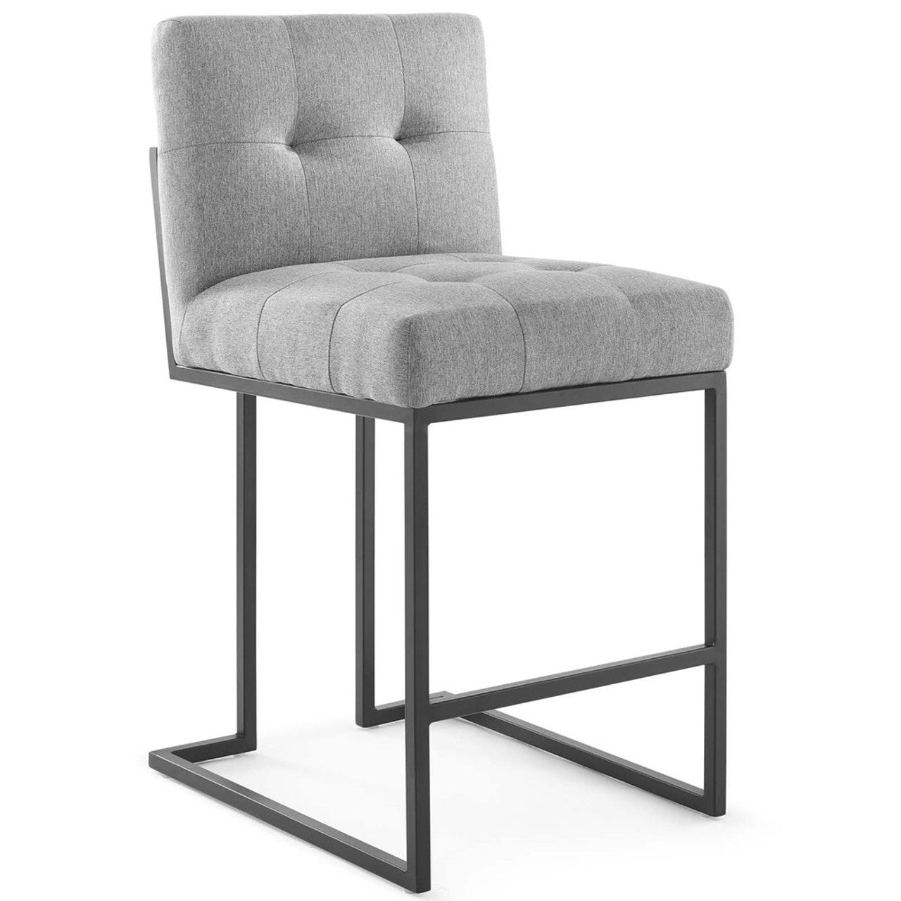 Modway EEI-3854 Privy Black Stainless Steel Upholstered Fabric Counter Stool