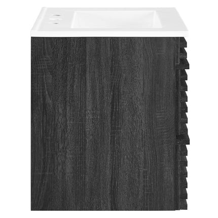 Modway EEI-4433-CHA-WHI Render 24" Wall-Mount Bathroom Vanity Modway