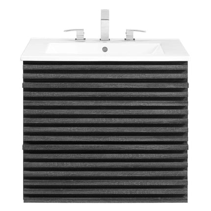 Modway EEI-4433-CHA-WHI Render 24" Wall-Mount Bathroom Vanity Modway