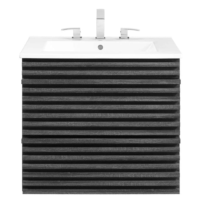 Modway EEI-4433-CHA-WHI Render 24" Wall-Mount Bathroom Vanity Modway