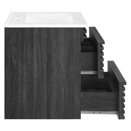 Modway EEI-4433-CHA-WHI Render 24" Wall-Mount Bathroom Vanity Modway