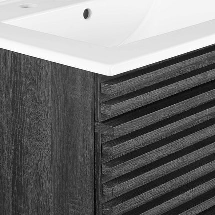 Modway EEI-4433-CHA-WHI Render 24" Wall-Mount Bathroom Vanity Modway