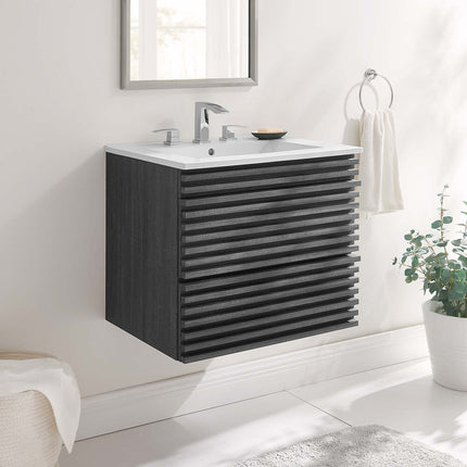 Modway EEI-4433-CHA-WHI Render 24" Wall-Mount Bathroom Vanity Modway
