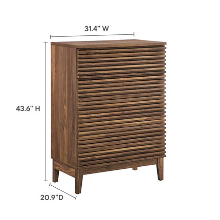 Modway MOD-7202-WAL Render 4-Drawer Chest Walnut Modway