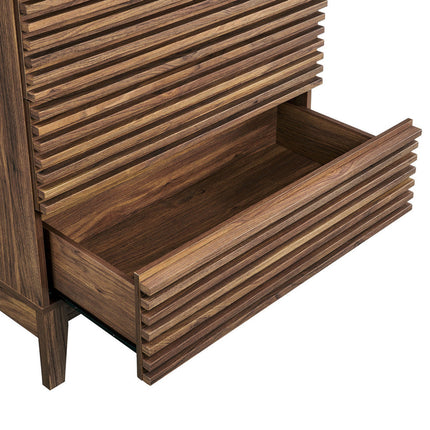 Modway MOD-7202-WAL Render 4-Drawer Chest Walnut Modway