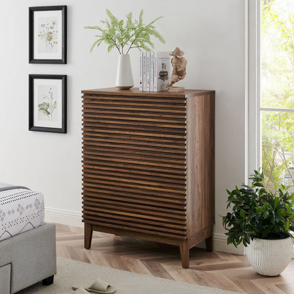 Modway MOD-7202-WAL Render 4-Drawer Chest Walnut Modway