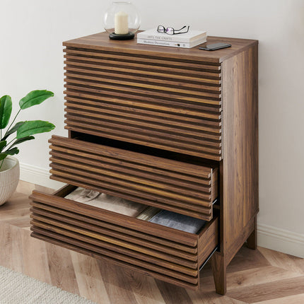 Modway MOD-7202-WAL Render 4-Drawer Chest Walnut Modway