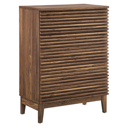 Modway MOD-7202-WAL Render 4-Drawer Chest Walnut Modway