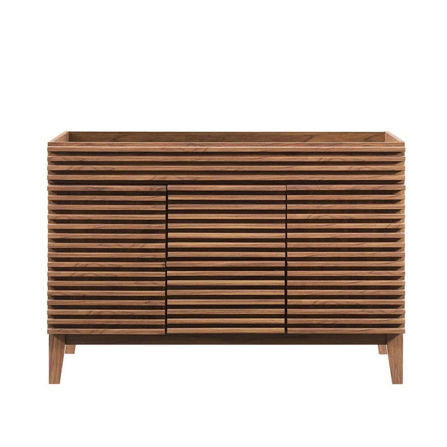 Modway EEI-4342-WAL Render 48" Double Sink Compatible (Not Included) Bathroom Vanity Cabinet Walnut Modway