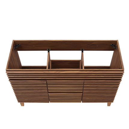 Modway EEI-4342-WAL Render 48" Double Sink Compatible (Not Included) Bathroom Vanity Cabinet Walnut Modway