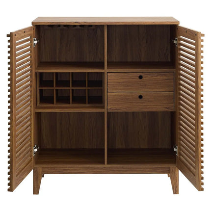 Modway EEI-4311-WAL Render Bar Cabinet Walnut Modway