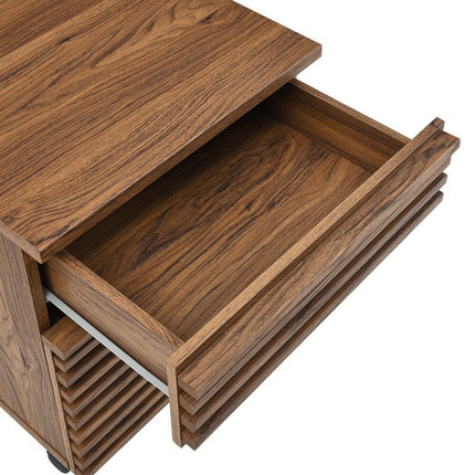 Modway EEI-5704-WAL Render Wood File Cabinet Walnut Modway