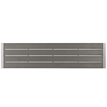 Modway EEI-2252-SLV-GRY Shore Outdoor Patio Aluminum Bench Silver Gray Modway