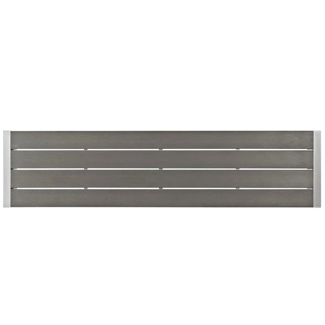 Modway EEI-2252-SLV-GRY Shore Outdoor Patio Aluminum Bench Silver Gray Modway