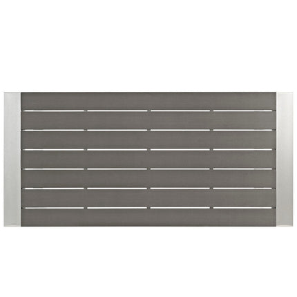Modway EEI-2253-SLV-GRY Shore Outdoor Patio Aluminum Rectangle Bar Table Silver Gray Modway