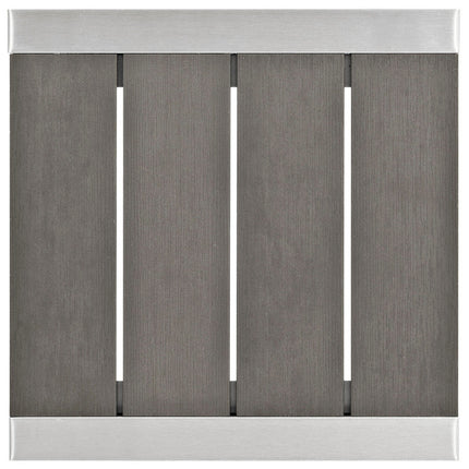 Modway EEI-2248-SLV-GRY Shore Outdoor Patio Aluminum Side Table Silver Gray Modway