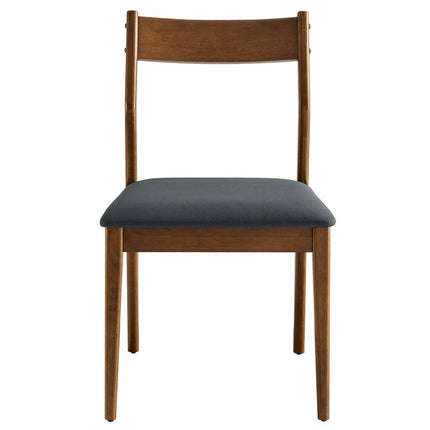 Modway EEI-7078-WAL-BLK Solara 7-Piece Wood Dining Set with Vegan Leather Side Chairs Walnut Black Modway