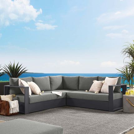 Modway EEI-6668 Tahoe 3-Piece Outdoor Patio Powder-Coated Aluminum Sectional Sofa Set Modway