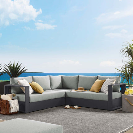 Modway EEI-6668 Tahoe 3-Piece Outdoor Patio Powder-Coated Aluminum Sectional Sofa Set Modway