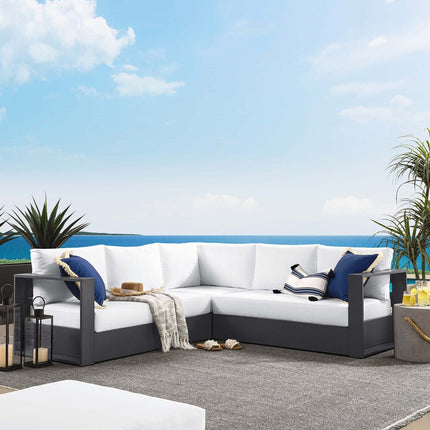 Modway EEI-6668 Tahoe 3-Piece Outdoor Patio Powder-Coated Aluminum Sectional Sofa Set Modway