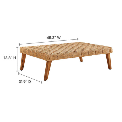 Modway EEI-7135-NAT-LGR Thames 4-Piece Outdoor Patio Wicker Outdoor Patio Rattan Furniture Set Natural Light Gray Modway