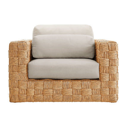 Modway EEI-7135-NAT-LGR Thames 4-Piece Outdoor Patio Wicker Outdoor Patio Rattan Furniture Set Natural Light Gray Modway
