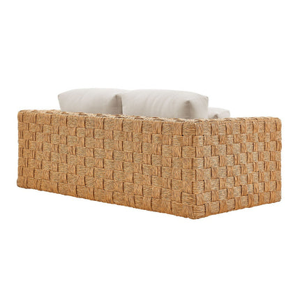 Modway EEI-7135-NAT-LGR Thames 4-Piece Outdoor Patio Wicker Outdoor Patio Rattan Furniture Set Natural Light Gray Modway