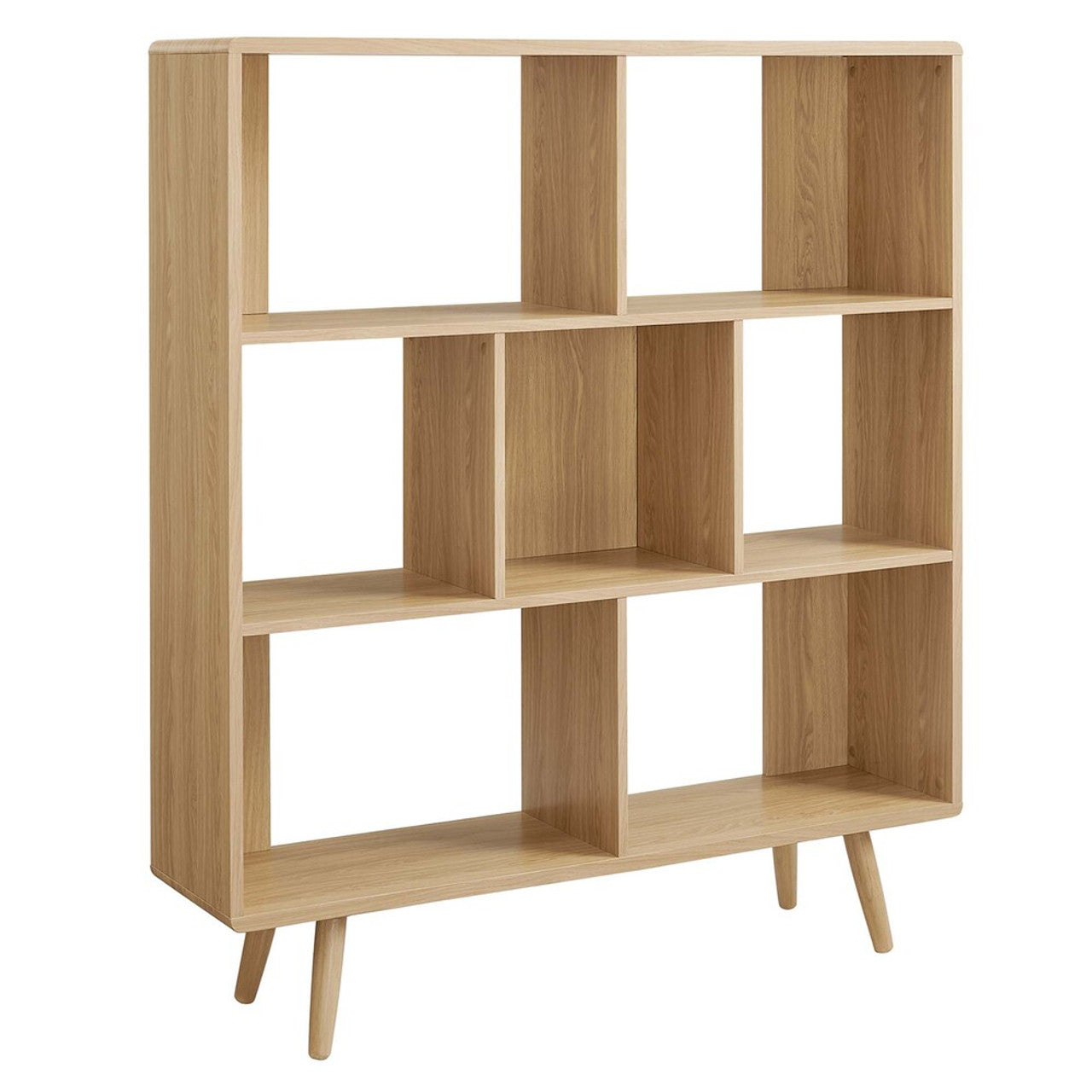 Modway EEI-2529 Transmit 7 Shelf Wood Grain Bookcase