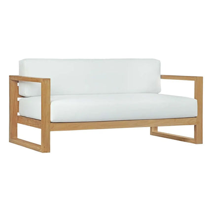 Modway EEI-3116-NAT-WHI-SET Upland 4 Piece Outdoor Patio Teak Set Natural White Modway