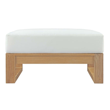 Modway EEI-2708-NAT-WHI Upland Outdoor Patio Teak Ottoman Natural White Modway