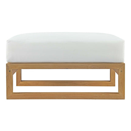 Modway EEI-2708-NAT-WHI Upland Outdoor Patio Teak Ottoman Natural White Modway