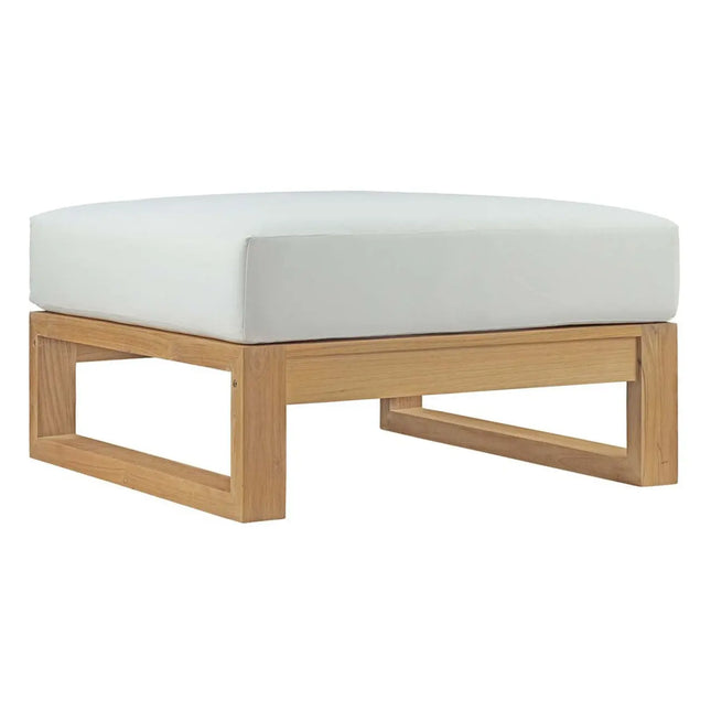 Modway EEI-2708-NAT-WHI Upland Outdoor Patio Teak Ottoman Natural White Modway
