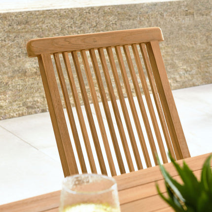 Modway EEI-6812-NAT Vienna Outdoor Patio Teak Wood Folding Dining Chairs Set of 4 Natural Modway