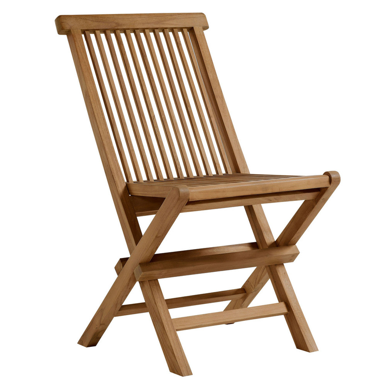 Modway EEI-6812-NAT Vienna Outdoor Patio Teak Wood Folding Dining Chairs Set of 4 Natural