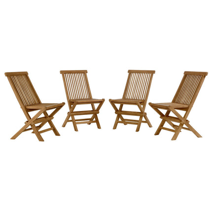 Modway EEI-6812-NAT Vienna Outdoor Patio Teak Wood Folding Dining Chairs Set of 4 Natural Modway