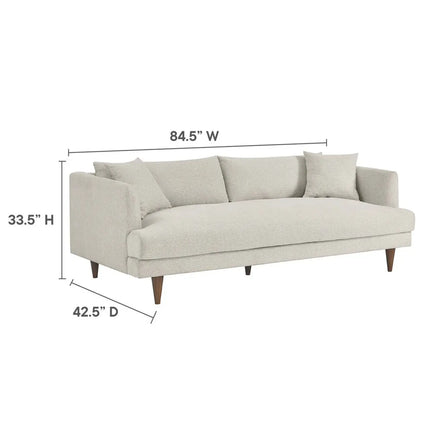 Modway EEI-6614-HEI Zoya Down Filled Overstuffed Sofa and Ottoman Set Heathered Weave Ivory Modway
