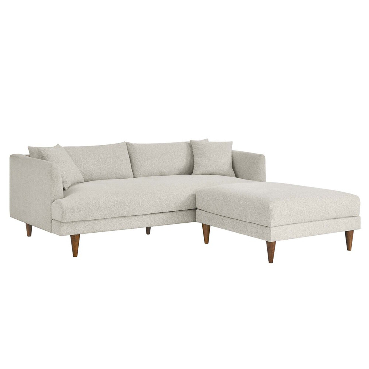Modway EEI-6614-HEI Zoya Down Filled Overstuffed Sofa and Ottoman Set Heathered Weave Ivory