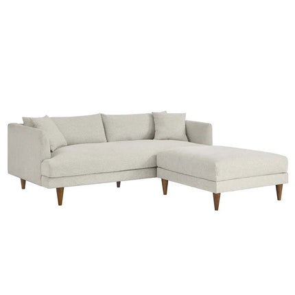 Modway EEI-6614-HEI Zoya Down Filled Overstuffed Sofa and Ottoman Set Heathered Weave Ivory Modway