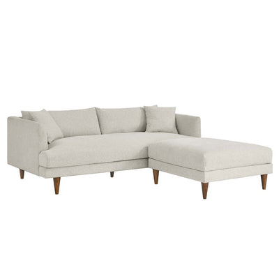 Modway EEI-6614-HEI Zoya Down Filled Overstuffed Sofa and Ottoman Set Heathered Weave Ivory