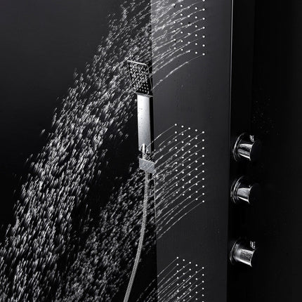 ANZZI Level Series 66 in. Full Body Shower Panel System with Heavy Rain Shower and Spray Wand in Black SP-AZ056 Anzzi