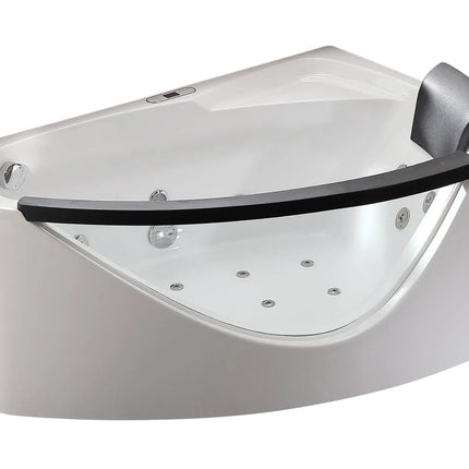 EAGO AM198ETL-L 5 ft Clear Rounded Left Corner Acrylic Whirlpool Bathtub