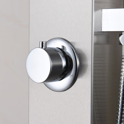 ANZZI Sans 40 in. Full Body Shower Panel with Heavy Rain Shower and Spray Wand in Brushed Steel SP-AZ077 Anzzi