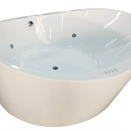 EAGO AM2130  66" Round Free Standing Acrylic Air Bubble Bathtub